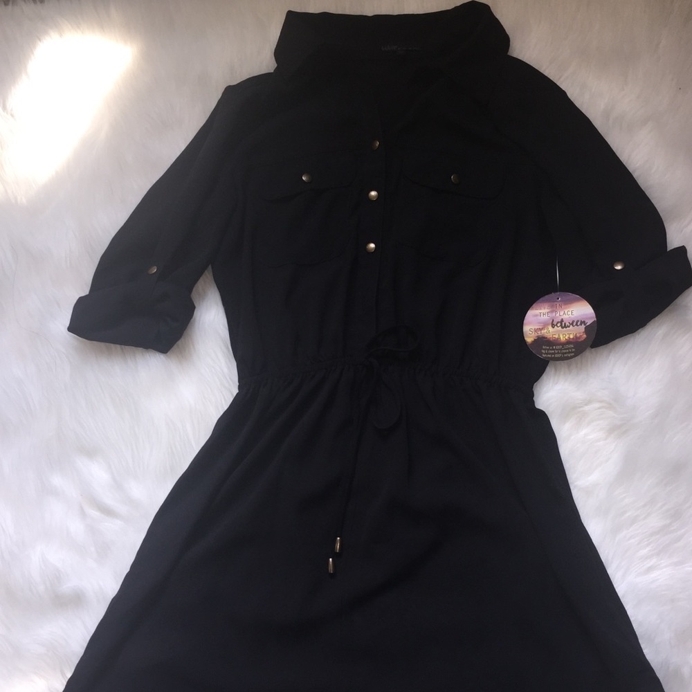 Drawstring Shirt Dress NWT